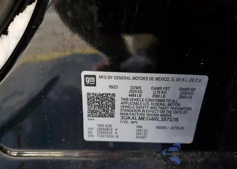 2024 GMC Terrain Sle из США, поврежденный, VIN 3GKALMEG4RL107176